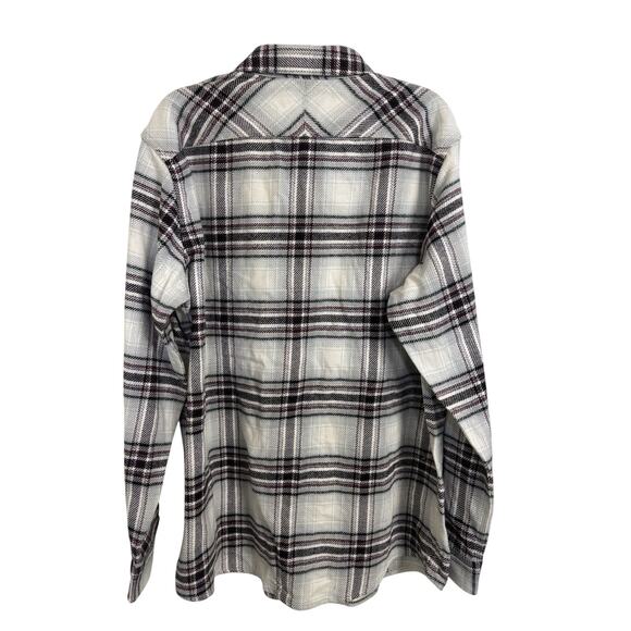 Lands End Rugged Plaid Flannel Button Down Shirt Size Large Cotton Chore Utility - Picture 2 of 8